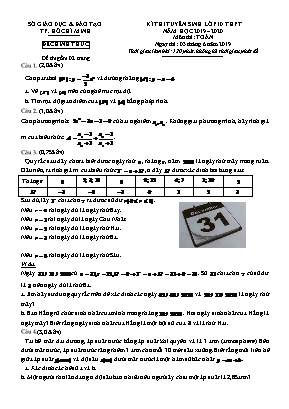 Đề thi tuyển sinh Lớp 10 THPT môn Toán - Năm học 2019-2020 - TP. Hồ Chí Minh